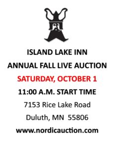 ISLAND LAKE INN Annual Fall Auction (Oct. 1) @ Island Lake Inn | Duluth | Minnesota | United States