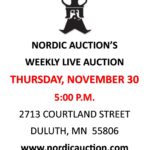 Nordic's Thursday LIVE Auction (Nov. 30) @Nordic @ Nordic Auction